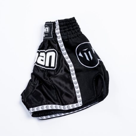 Thai-Box nadrág, Saman, Colours 1985, poliészter, fekete/fehér, XS