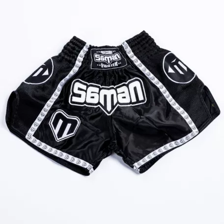 Thai-Box nadrág, Saman, Colours 1985, poliészter, fekete/fehér, S