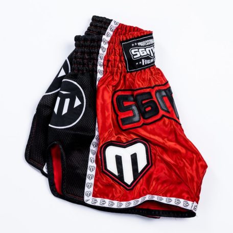 Thai-Box nadrág, Saman, Colours 1985, poliészter, piros/fekete, S méret