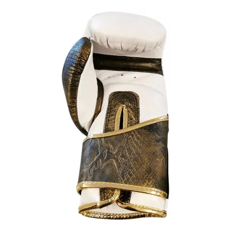 Boxing gloves, Saman, Gold Snake, leather, white-gold, 10oz