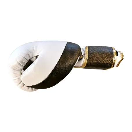 Boxing gloves, Saman, Gold Snake, leather, white-gold, 12oz