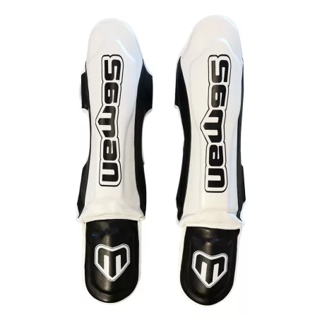 Thai lábszárvédő, Saman, Colours 1985, műbőr, fehér/fekete, M