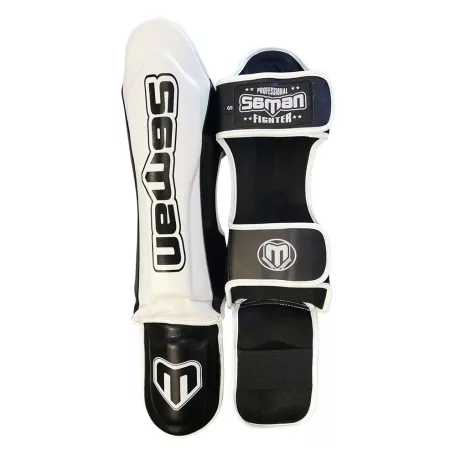Thai lábszárvédő, Saman, Colours 1985, műbőr, fehér/fekete, M