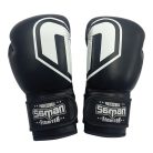 Boxkesztyű, Saman, Force, bőr, fekete, 16 oz