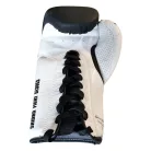 Boxing gloves, Saman, SFG, leather, with laces, Black-white, 14oz