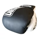 Boxing gloves, Saman, SFG, leather, with laces, Black-white, 16oz