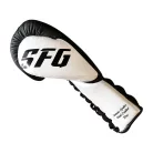 Boxing gloves, Saman, SFG, leather, with laces, Black-white, 16oz