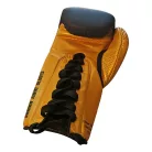Boxing gloves, Saman, SFG, leather, with laces, Black-gold, 12oz