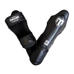 Thai lábszárvédő, Saman, Force, bőr, fekete, L