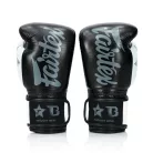 Boxkesztyű, Fairtex, FXB, bőr, fekete/fehér, 10 oz