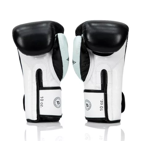 Boxkesztyű, Fairtex, FXB, bőr, fekete/fehér, 10 oz