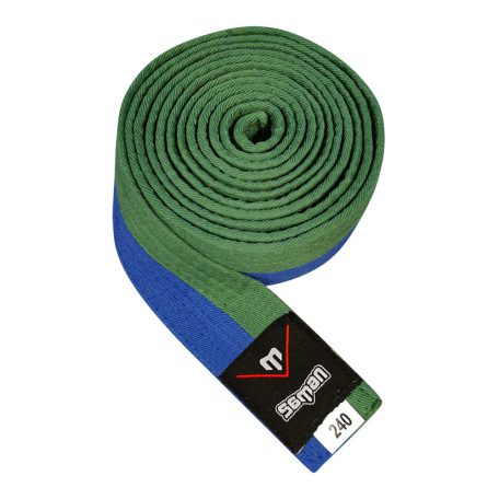 Belt, Saman, cotton, double colored, green/blue, 240 méret