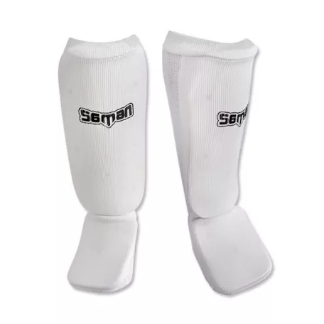Shin and instep pad, Saman, elastic, white