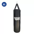 Boxzsák, Samansport Slim, műbőr, fekete, hevederrel