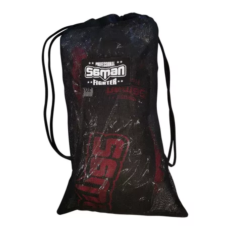 Boxing gloves, Saman, STG, artificial leather, Black-red