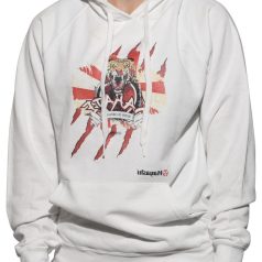 Kapucnis pulóver, Hayashi, Tiger, unisex, fehér