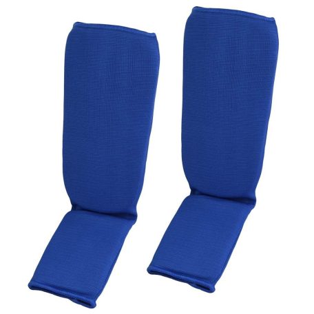Shin and Instep pad, cotton, white, Kék szín, L méret