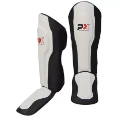   Lábfejes lábszárvédő, Phoenix, Thai, Fight Pro, műbőr, fekete-fehér, XXXS