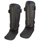 Thai box lábfejes lábszárvédő, Phoenix, bőr, fekete, S