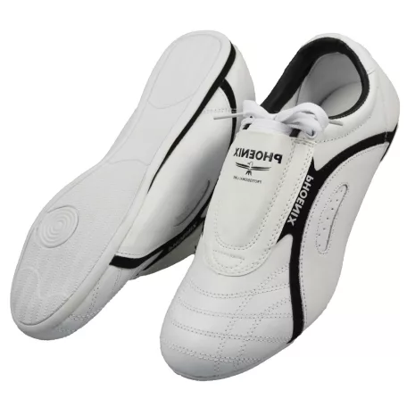 Taekwondo cipő, Phoenix, Professional Line, bőr, fehér-fekete, 41 méret