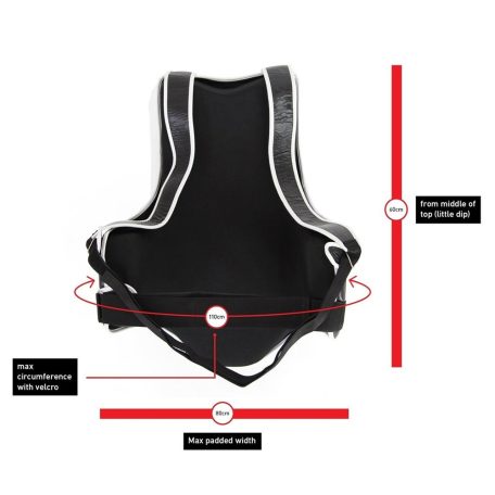 Testpajzs, Smai, bőr, fekete-fehér, vállpánttal, egy méret