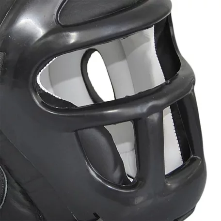 Fejvédő rácsos, Phoenix, bőr, fekete, L